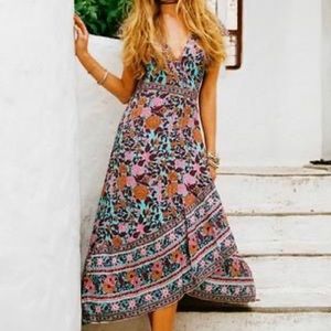 ARNHEM SPANISH ROSE WRAP DRESS AZURE